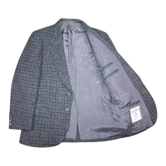 Harris Tweed Overcheck Dogstooth Wool Sport Coat 40R - Picture 2 of 8